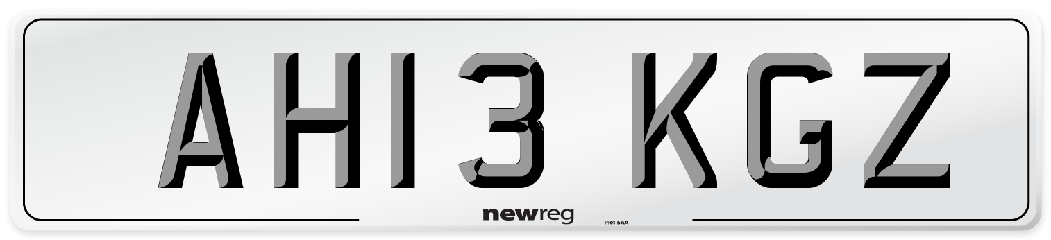 AH13 KGZ Number Plate from New Reg